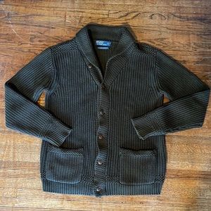 Polo Ralph Lauren Olive Shawl Collar Cardigan